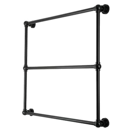 Kingston Brass 36" x 32" Wall Mount Towel Rack, Matte Black DTM32363MB